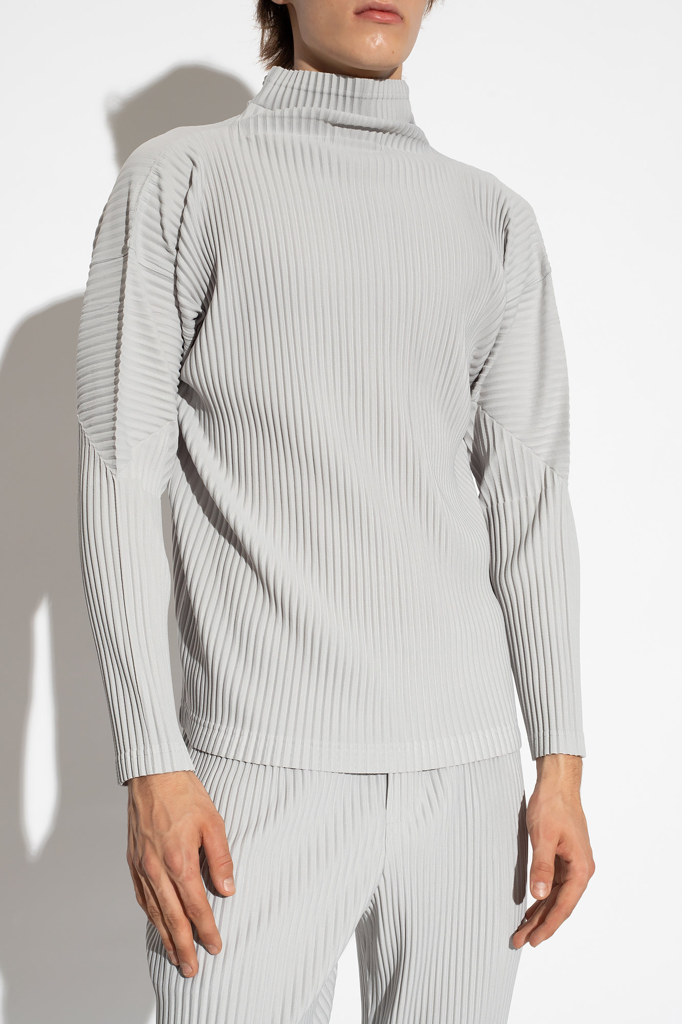 Issey Miyake Homme Plisse Pleated turtleneck sweater | Men's